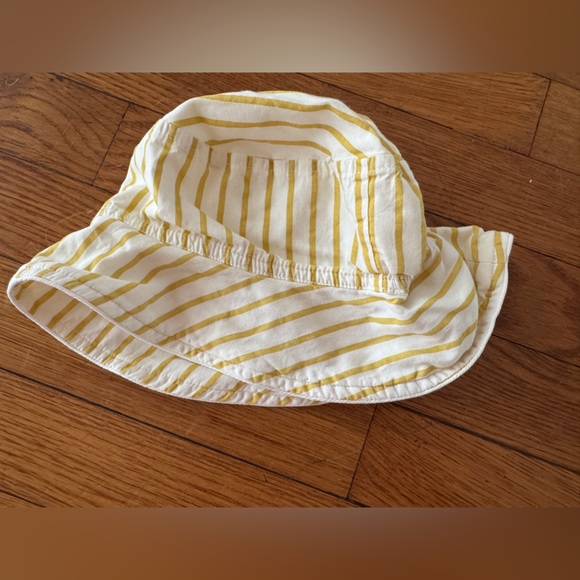Pehr Striped Bucket Hat, Toddler Boy Girl, Yellow and White, 12-24 months - Picture 5 of 5